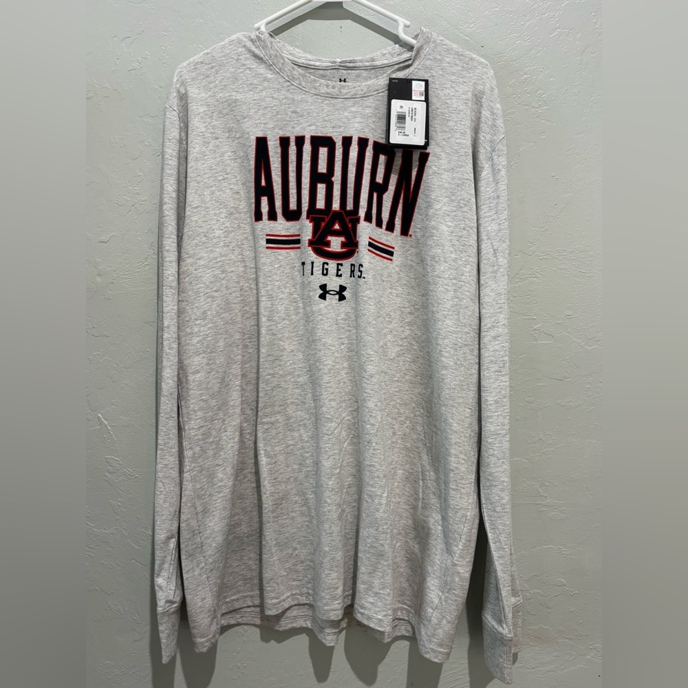 Under Armour Gray Auburn Tigers Long Sleeve Shirt Size XL